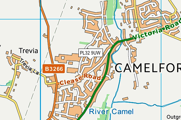 PL32 9UW map - OS VectorMap District (Ordnance Survey)