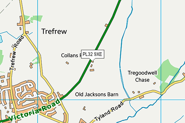 PL32 9XE map - OS VectorMap District (Ordnance Survey)