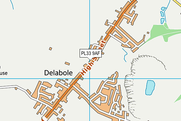 PL33 9AF map - OS VectorMap District (Ordnance Survey)