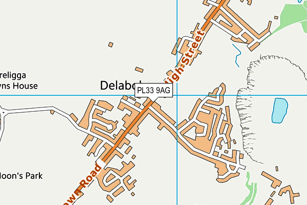 King George V Playing Field (Delabole) map (PL33 9AG) - OS VectorMap District (Ordnance Survey)