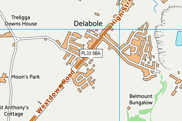 PL33 9BA map - OS VectorMap District (Ordnance Survey)