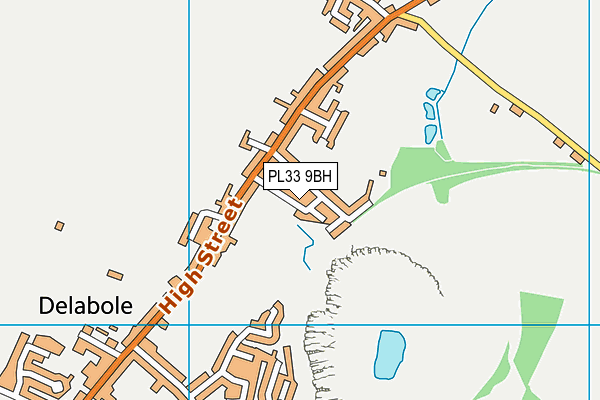 PL33 9BH map - OS VectorMap District (Ordnance Survey)