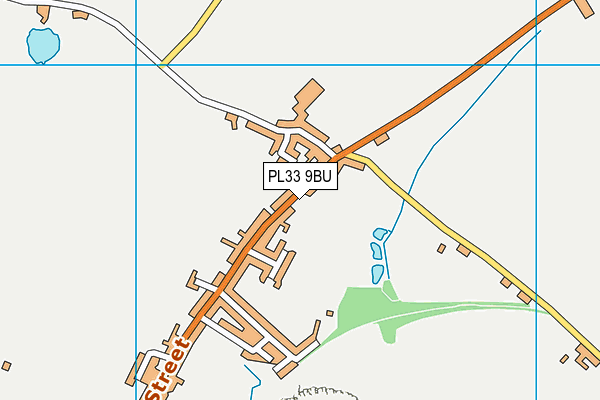 PL33 9BU map - OS VectorMap District (Ordnance Survey)