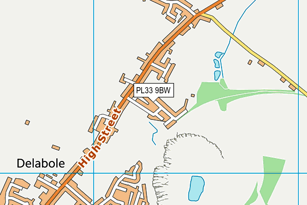PL33 9BW map - OS VectorMap District (Ordnance Survey)
