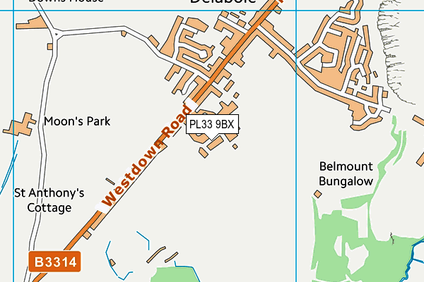 PL33 9BX map - OS VectorMap District (Ordnance Survey)