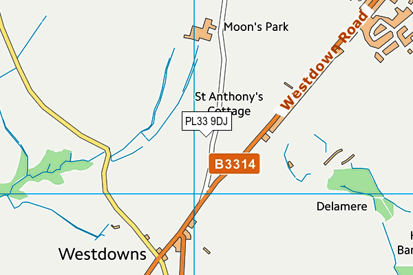 PL33 9DJ map - OS VectorMap District (Ordnance Survey)