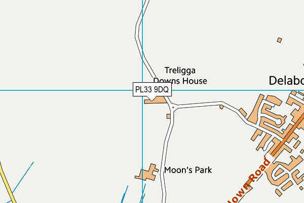 PL33 9DQ map - OS VectorMap District (Ordnance Survey)