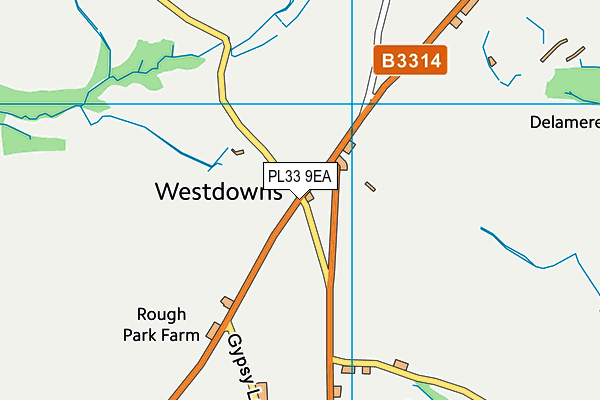 PL33 9EA map - OS VectorMap District (Ordnance Survey)