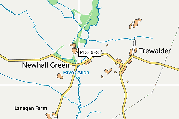PL33 9ES map - OS VectorMap District (Ordnance Survey)