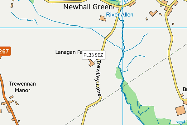 PL33 9EZ map - OS VectorMap District (Ordnance Survey)