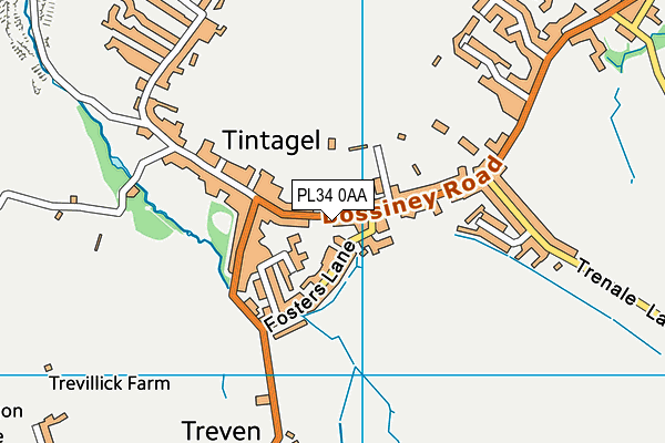 PL34 0AA map - OS VectorMap District (Ordnance Survey)