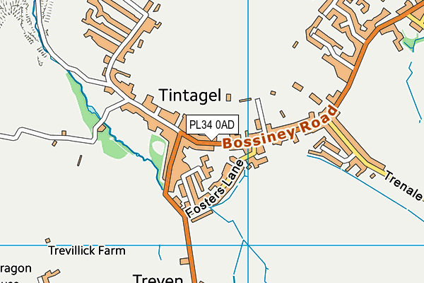 PL34 0AD map - OS VectorMap District (Ordnance Survey)