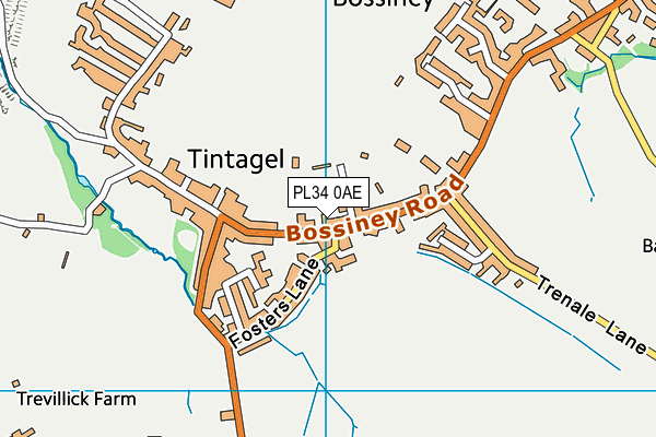 PL34 0AE map - OS VectorMap District (Ordnance Survey)