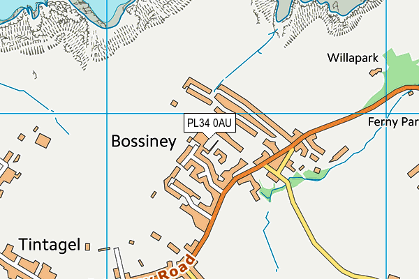 PL34 0AU map - OS VectorMap District (Ordnance Survey)