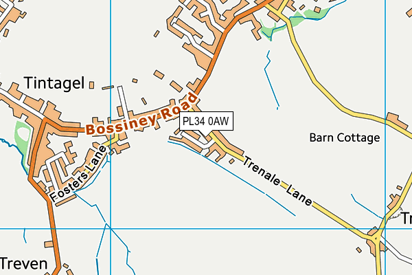 PL34 0AW map - OS VectorMap District (Ordnance Survey)