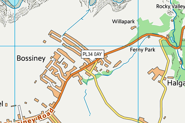 PL34 0AY map - OS VectorMap District (Ordnance Survey)