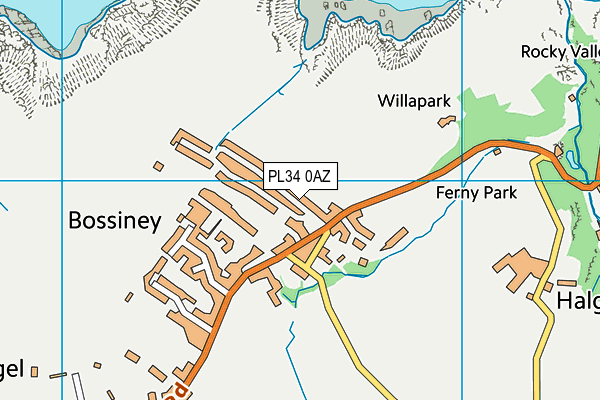 PL34 0AZ map - OS VectorMap District (Ordnance Survey)