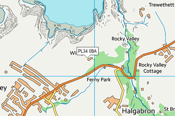PL34 0BA map - OS VectorMap District (Ordnance Survey)