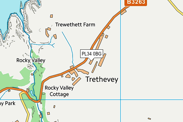 PL34 0BG map - OS VectorMap District (Ordnance Survey)