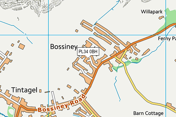 PL34 0BH map - OS VectorMap District (Ordnance Survey)