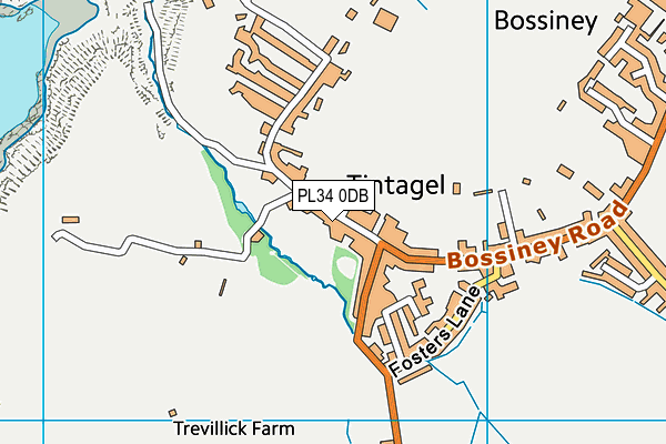 PL34 0DB map - OS VectorMap District (Ordnance Survey)