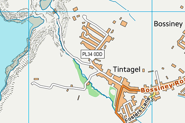 PL34 0DD map - OS VectorMap District (Ordnance Survey)