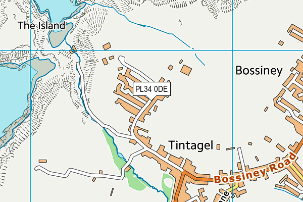 PL34 0DE map - OS VectorMap District (Ordnance Survey)