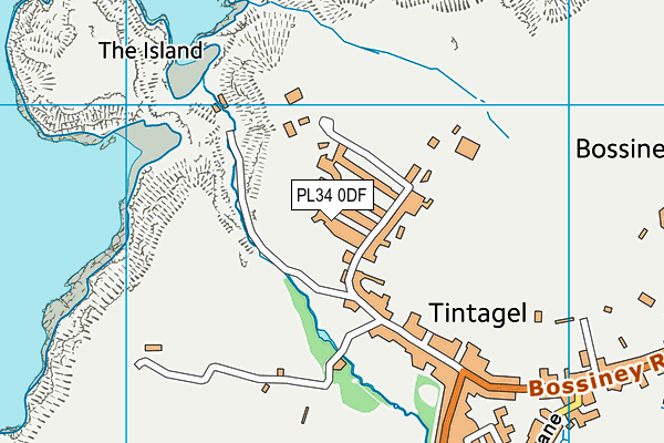 PL34 0DF map - OS VectorMap District (Ordnance Survey)