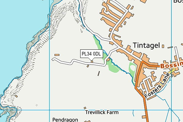 PL34 0DL map - OS VectorMap District (Ordnance Survey)