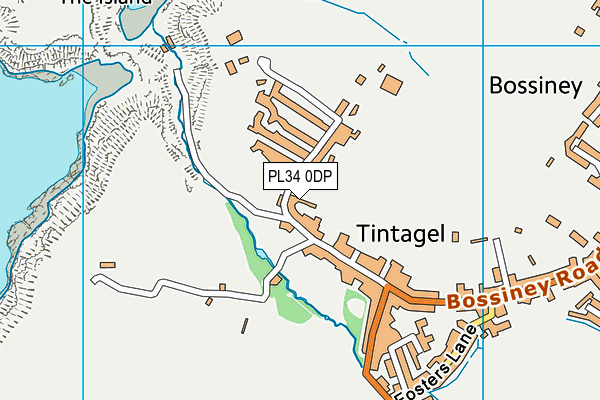 PL34 0DP map - OS VectorMap District (Ordnance Survey)