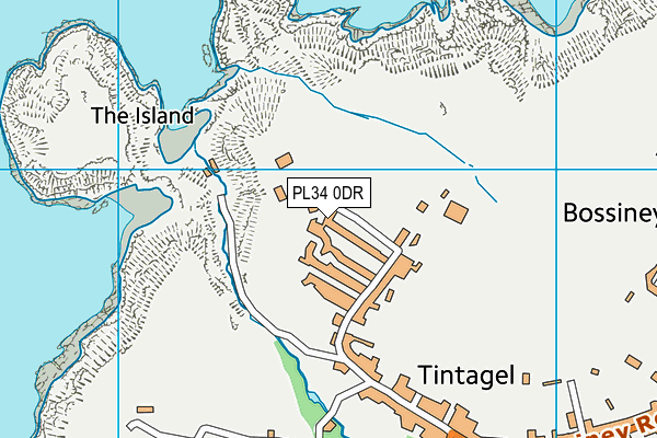 PL34 0DR map - OS VectorMap District (Ordnance Survey)
