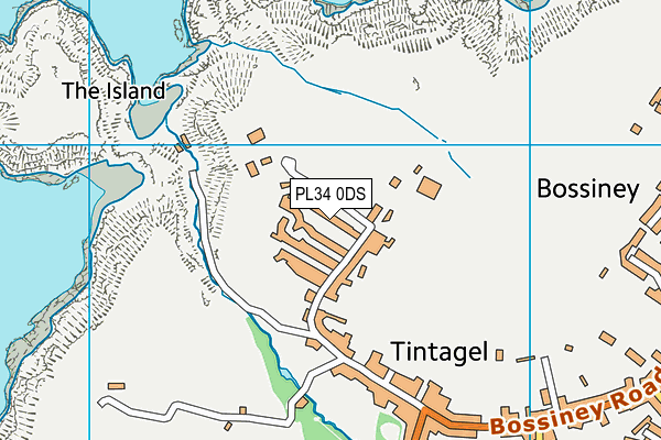 PL34 0DS map - OS VectorMap District (Ordnance Survey)