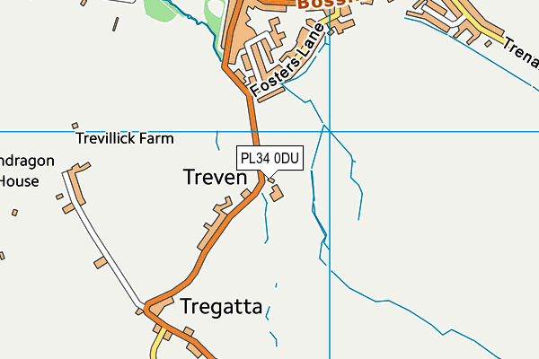 Tintagel Primary School map (PL34 0DU) - OS VectorMap District (Ordnance Survey)