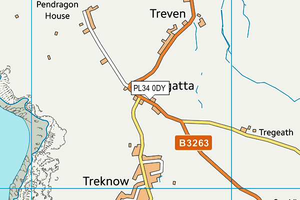 PL34 0DY map - OS VectorMap District (Ordnance Survey)
