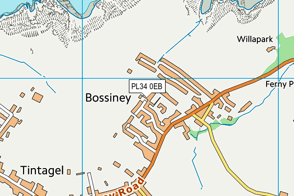 PL34 0EB map - OS VectorMap District (Ordnance Survey)