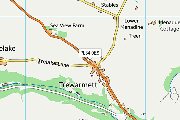 PL34 0ES map - OS VectorMap District (Ordnance Survey)