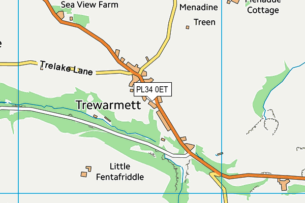 PL34 0ET map - OS VectorMap District (Ordnance Survey)