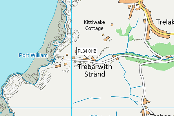 PL34 0HB map - OS VectorMap District (Ordnance Survey)