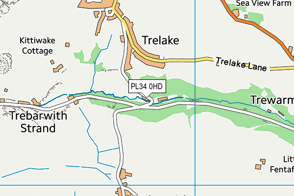 PL34 0HD map - OS VectorMap District (Ordnance Survey)