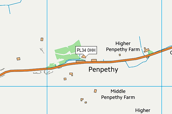 PL34 0HH map - OS VectorMap District (Ordnance Survey)