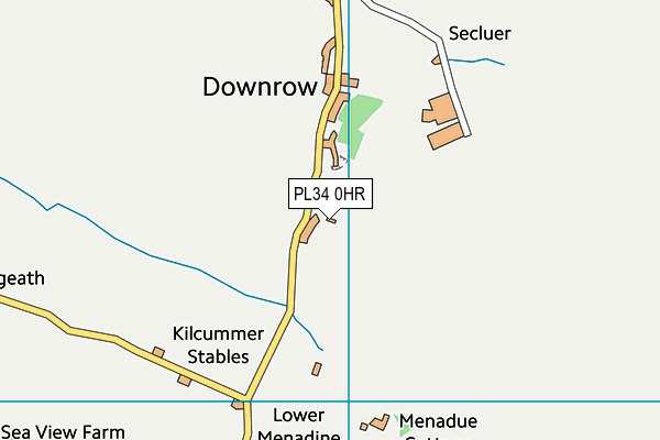 PL34 0HR map - OS VectorMap District (Ordnance Survey)