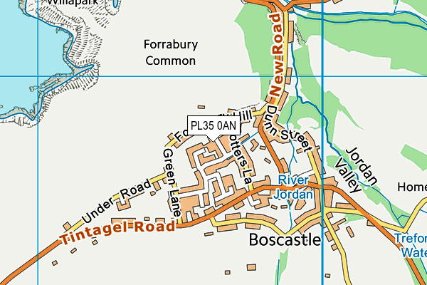 PL35 0AN map - OS VectorMap District (Ordnance Survey)