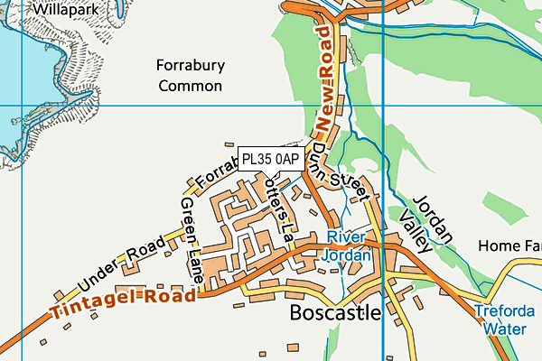 PL35 0AP map - OS VectorMap District (Ordnance Survey)