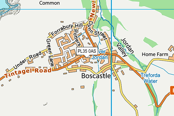 PL35 0AS map - OS VectorMap District (Ordnance Survey)