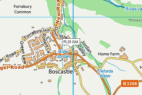 PL35 0AX map - OS VectorMap District (Ordnance Survey)