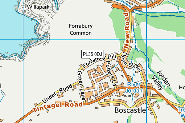 Forrabury Park map (PL35 0DJ) - OS VectorMap District (Ordnance Survey)