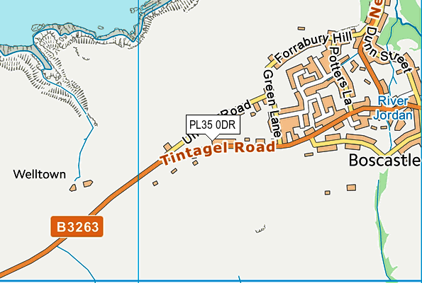 PL35 0DR map - OS VectorMap District (Ordnance Survey)