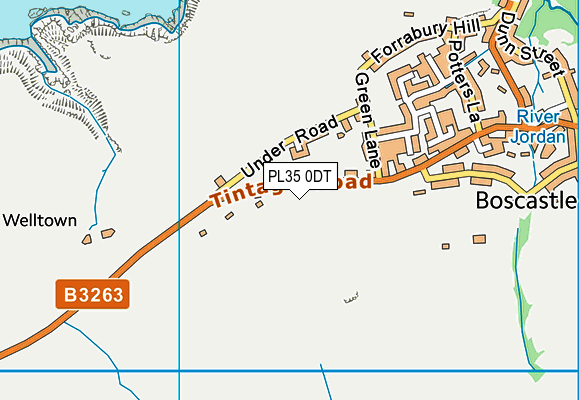 PL35 0DT map - OS VectorMap District (Ordnance Survey)