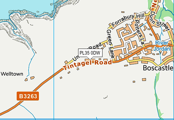 PL35 0DW map - OS VectorMap District (Ordnance Survey)