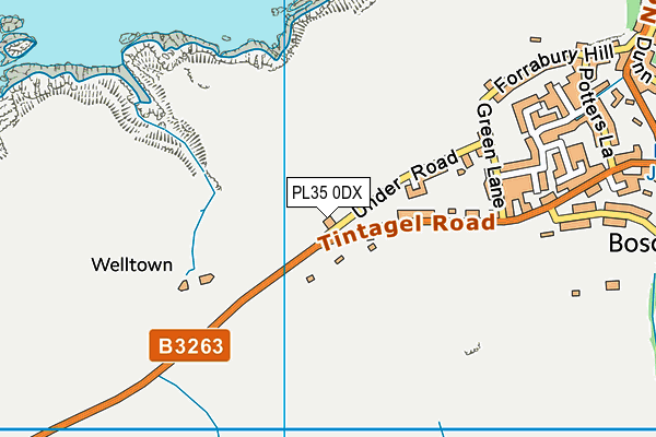 PL35 0DX map - OS VectorMap District (Ordnance Survey)